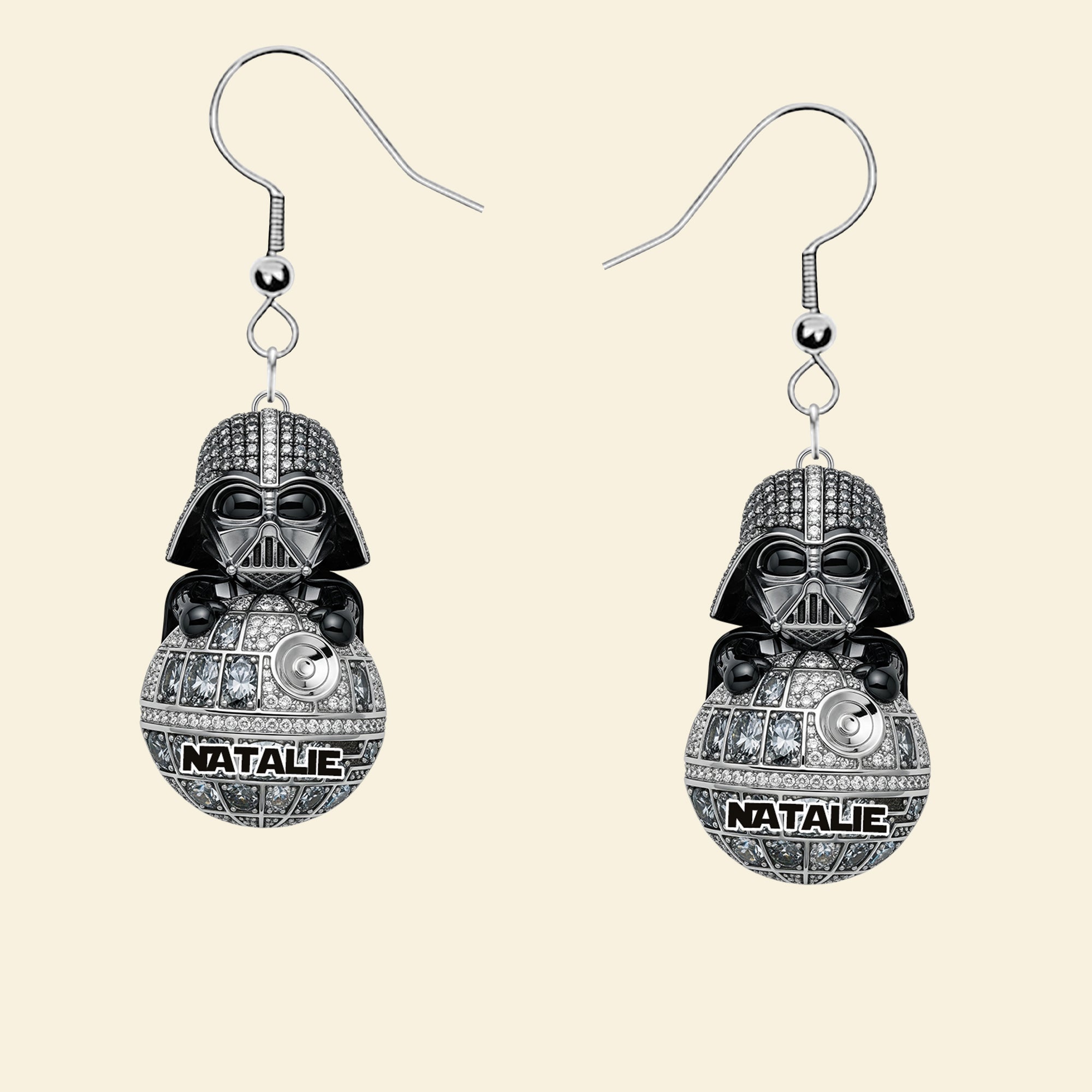 “Join the Galactic Fun!” – Funny Hanging Galactic Characters Earrings - Personalized Gifts for Movie Fans Earrings PopCulturePrints