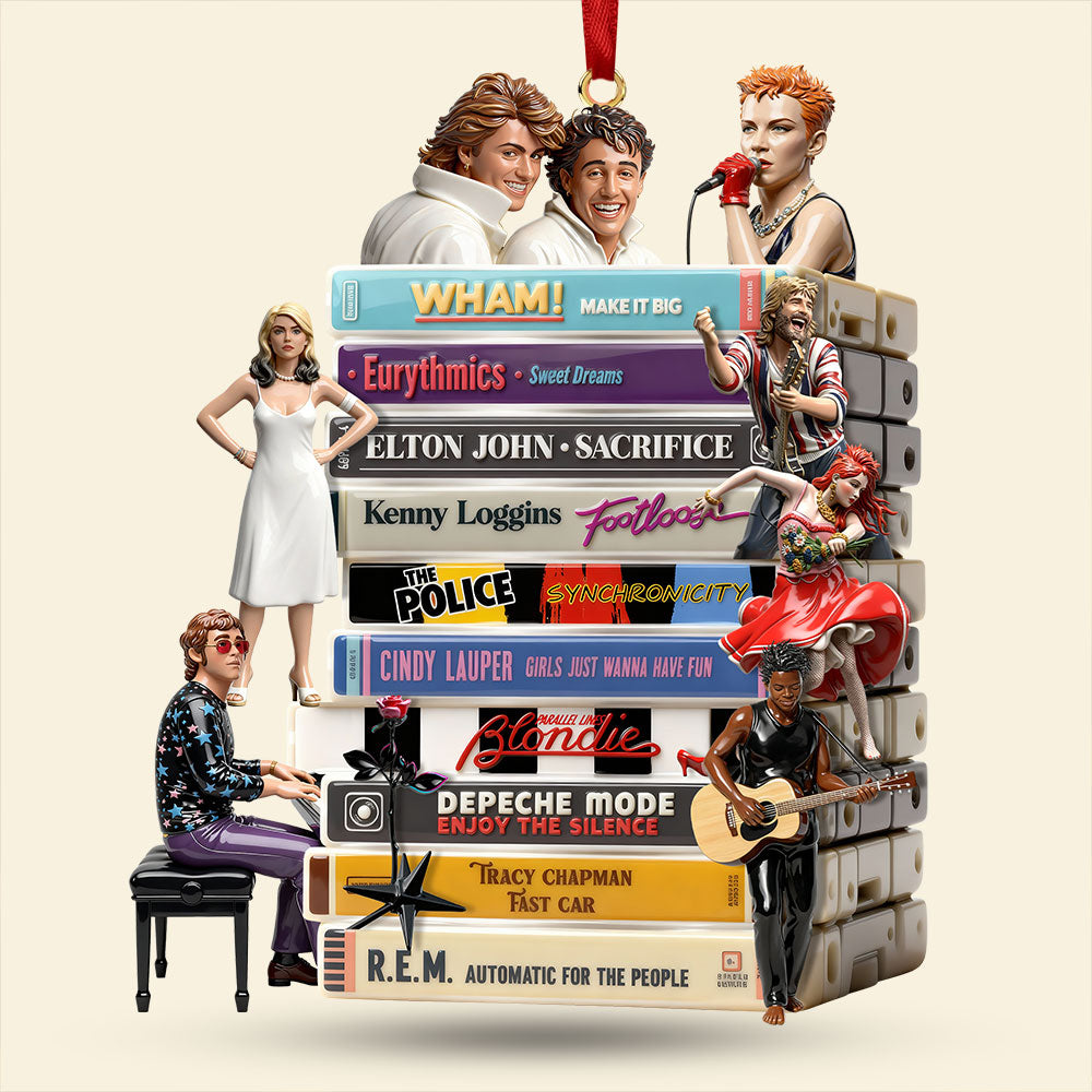 "Celebrate Your Favorites!" - New Wave Geek Acrylic Ornament - Personalized Gift for Gen X and Gen Y Ornament PopCulturePrints