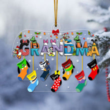 Load image into Gallery viewer, Custom Grandma Christmas Ornament with Personalized Stockings Ornament PopCulturePrints
