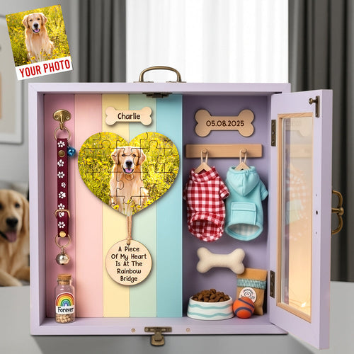 A Piece Of My Heart Is At The Rainbow Bridge - Heaven Dog Acrylic Plaque - Custom Photo Gifts for Dog Lovers Shaped Plaques PopCulturePrints