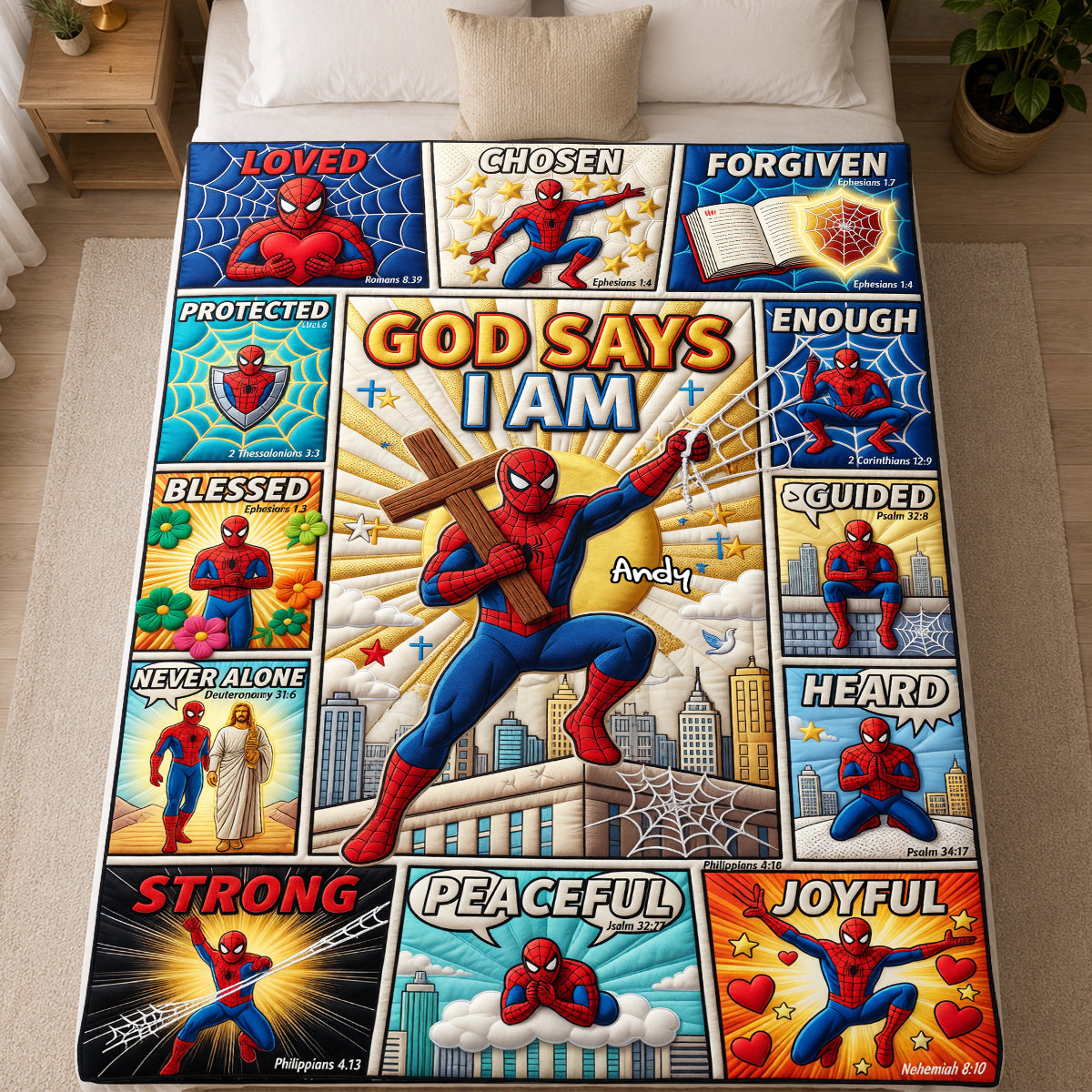"God Says I Am" - Faith & Courage Blanket - Personalized Gift for Kids