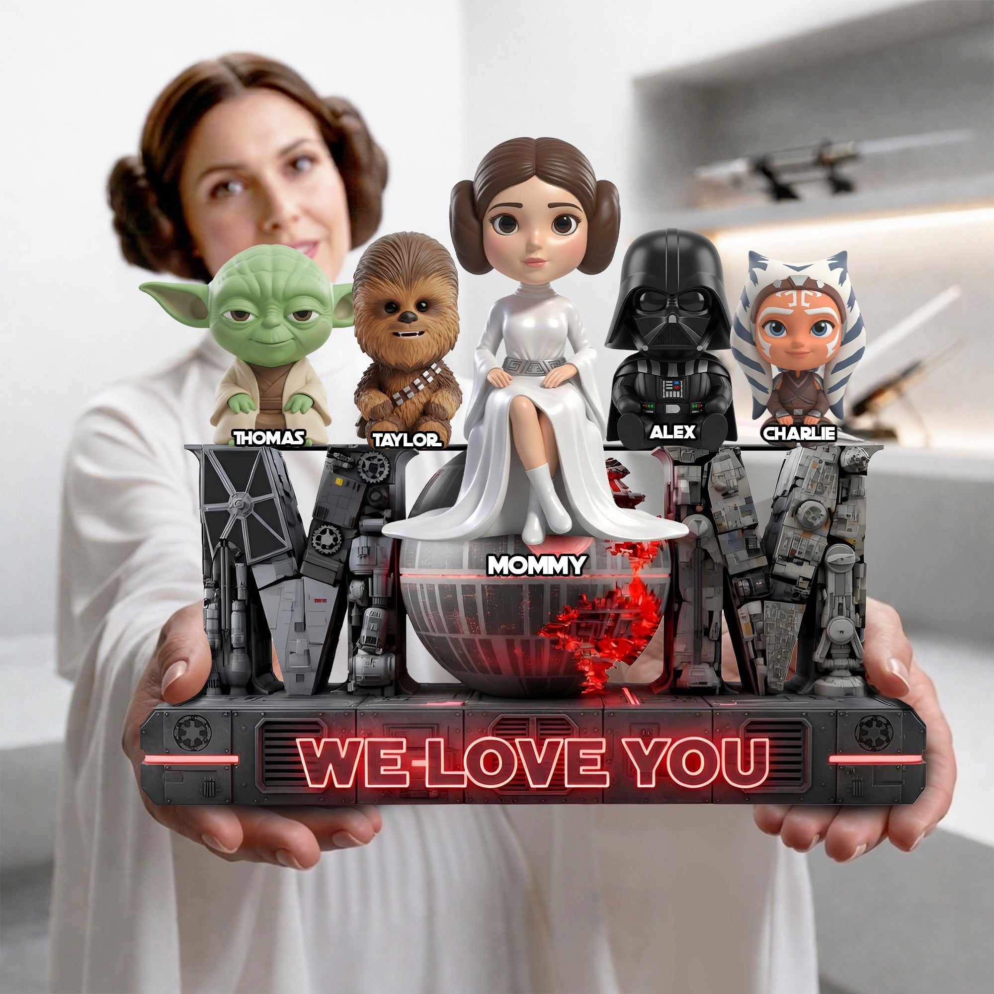 “We Love You, Mommy!” - Universe Protector Acrylic Plaque - Personalized Gifts for Mother's Day Shaped Plaques PopCulturePrints