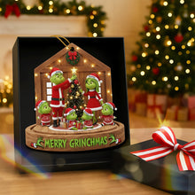 Load image into Gallery viewer, 🎄 &quot;Merry Grinchmas with Personalized Cheer!&quot; - Fun Green Family Christmas Ornament - Custom Gift for Family &amp; Friends Ornament PopCulturePrints
