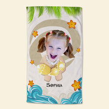 Load image into Gallery viewer, Personalized Baby Girl Beach Towel - Custom Summer Gift Beach Towel PopCulturePrints
