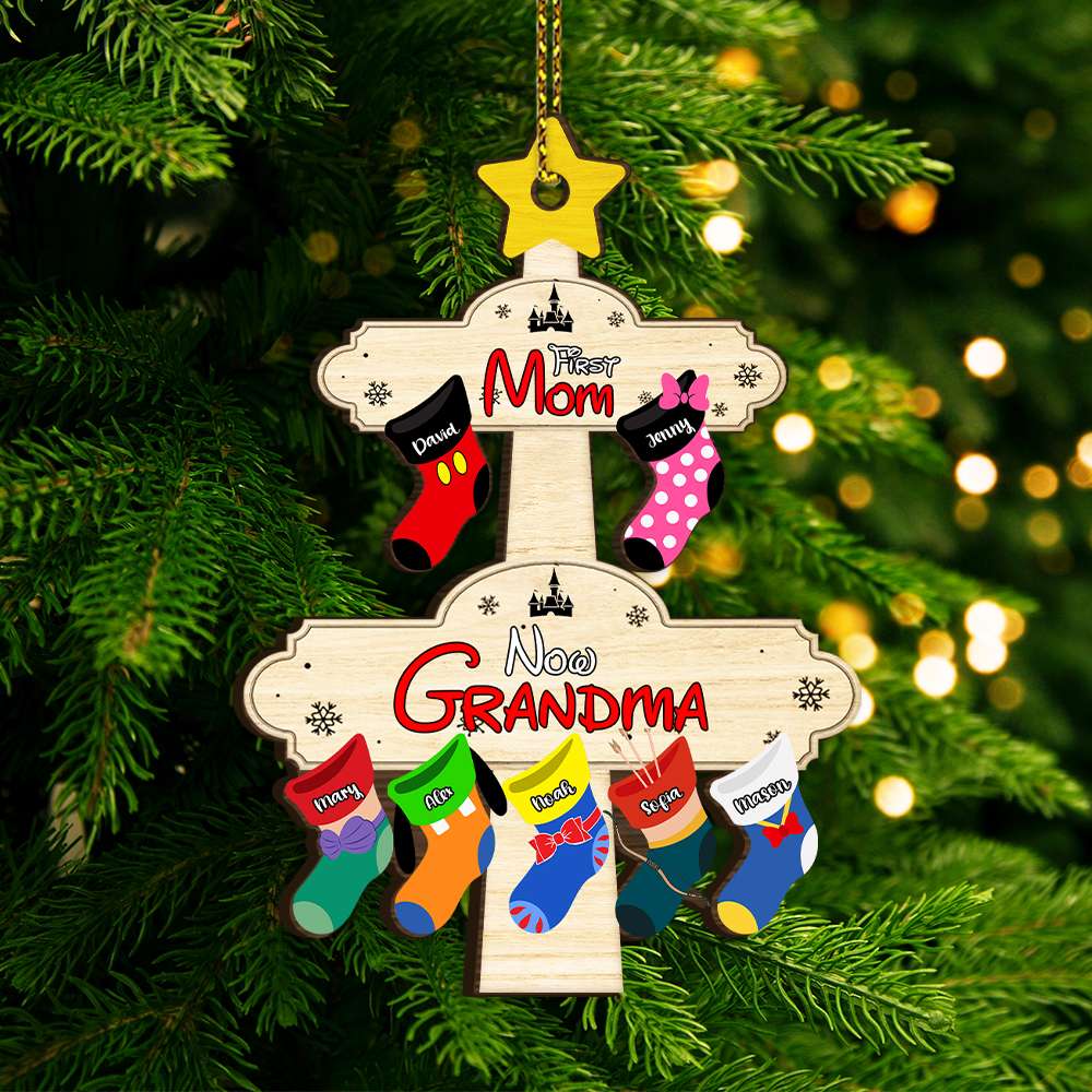 Personalized Christmas Socks Ornament for Grandma Ornament PopCulturePrints