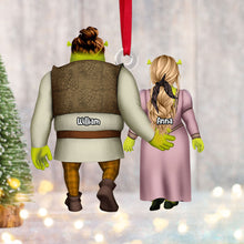 Load image into Gallery viewer, Personalized Ogre Couple Christmas Ornament
