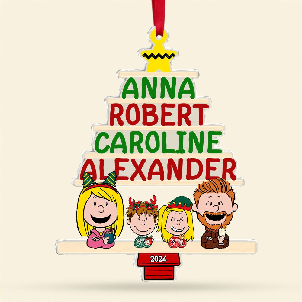 Personalized Family Christmas Ornament - Custom Names and Year