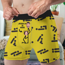 Load image into Gallery viewer, Personalized Couple's Boxer Briefs - Love Is Here Boxer Briefs PopCulturePrints
