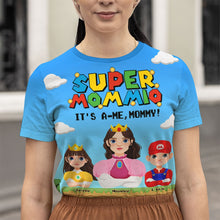 Load image into Gallery viewer, Super Mom, It&#39;s a-Me, Mommy! - Personalized Gift Shirt for Mom, Grandma, and Kids AOP Products PopCulturePrints
