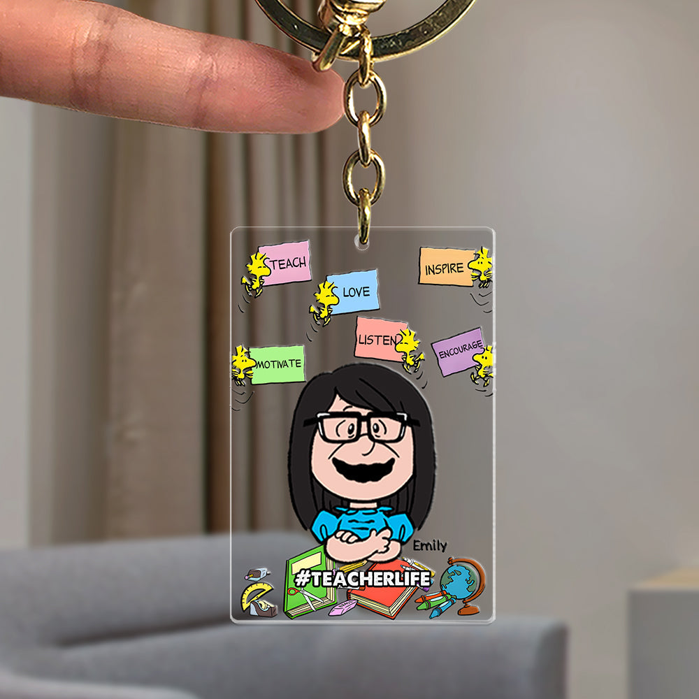 Customizable Teacher Keychain - Personalized Gift for Educators