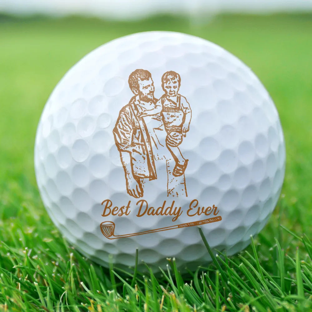 “Best Dad By Par” - Custom Personalized Golf Ball for Dad, Grandpa, and Golf Lovers Golf Ball PopCulturePrints