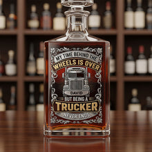 Load image into Gallery viewer, Personalized Retirement Gift for Truckers - Custom Drinking Lover's Bottle Whiskey Bottle PopCulturePrints
