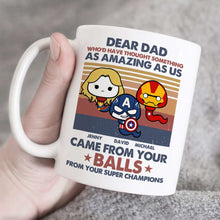 Load image into Gallery viewer, Personalized Superhero &#39;Dear Dad&#39; Coffee Mug Coffee Mug PopCulturePrints
