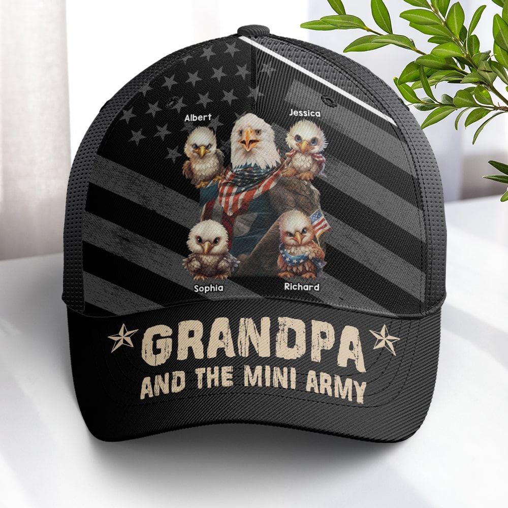 Personalized Grandpa Cap with Mini Army Design