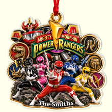 Load image into Gallery viewer, "Unleash Your Inner Hero" - Personalized Christmas Ornament - Custom Gifts for Fans of Mighty Morphin Power Rangers
