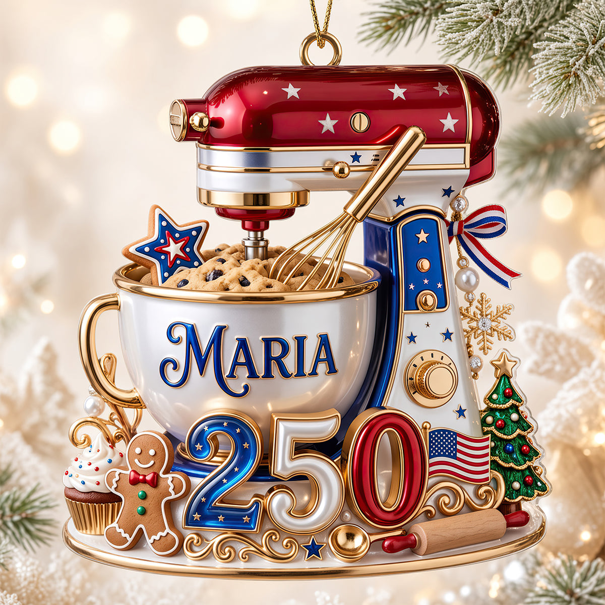 Baking Memories: Stand Mixer Ornament - Personalized Gifts for Bakers