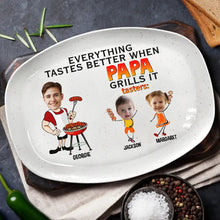 Load image into Gallery viewer, Everything Tastes Better When Daddy Grills It - Personalized Plate Plate PopCulturePrints
