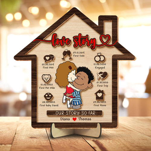 Custom Love Story Sign | Unique Valentine's Day Gifts & Personalized Gift for Couples Wood Sign PopCulturePrints