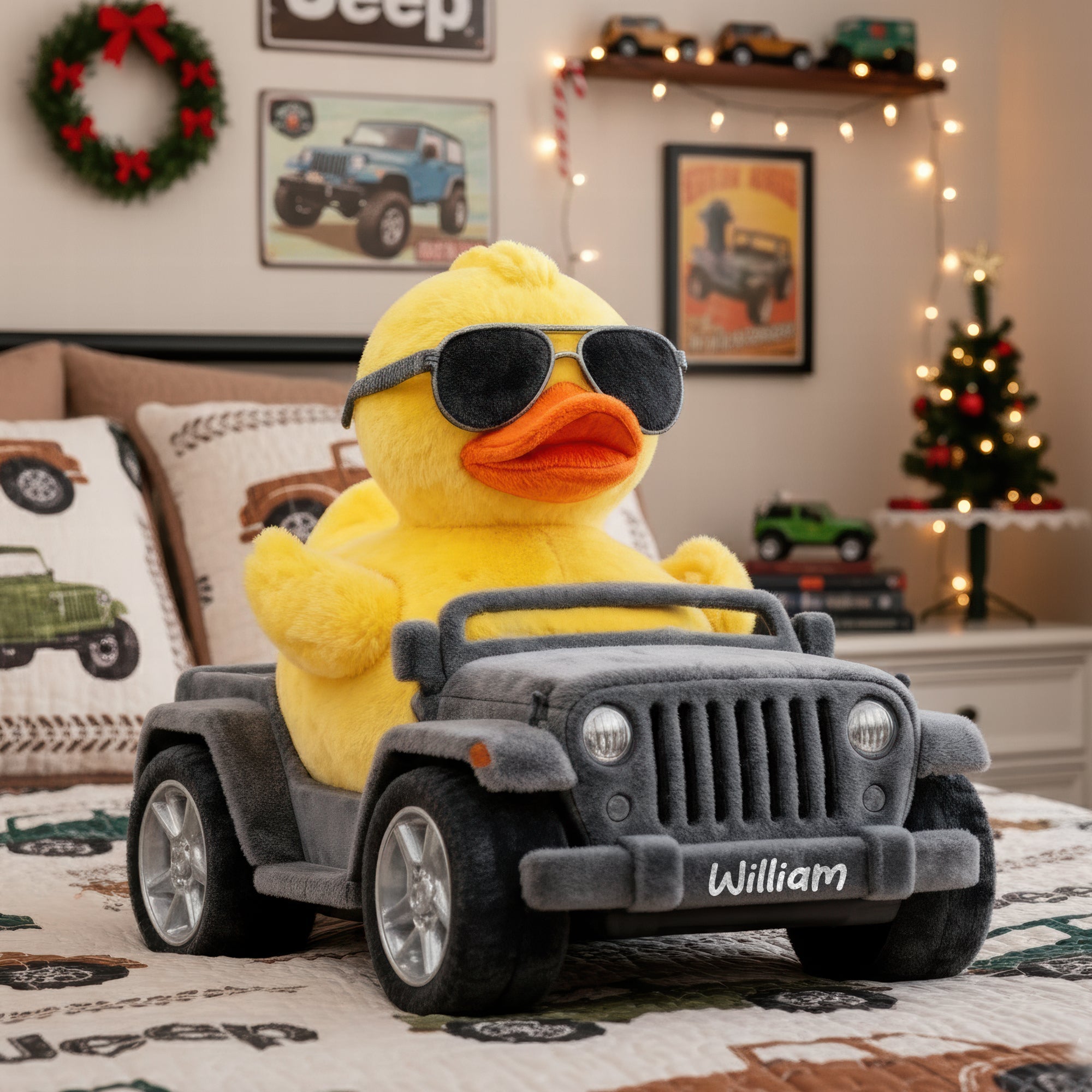 "Adventure Awaits!" Customizable Duck Shape Pillow - Perfect Personalized Gift for Off-road Enthusiasts Pillow PopCulturePrints
