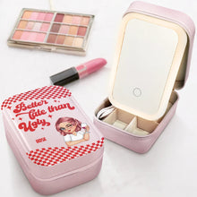 Load image into Gallery viewer, Better Late Than Ugly - Personalized Makeup Box With LED Mirror Makeup Box PopCulturePrints
