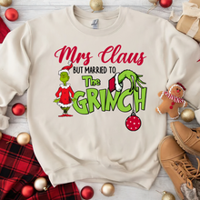 Load image into Gallery viewer, Funny Mrs. Claus Married to the Grinch Christmas Sweatshirt
