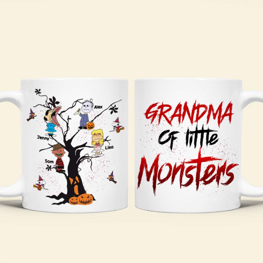 Personalized Horror Kids Mug for Grandma - Grandma of Little Monsters