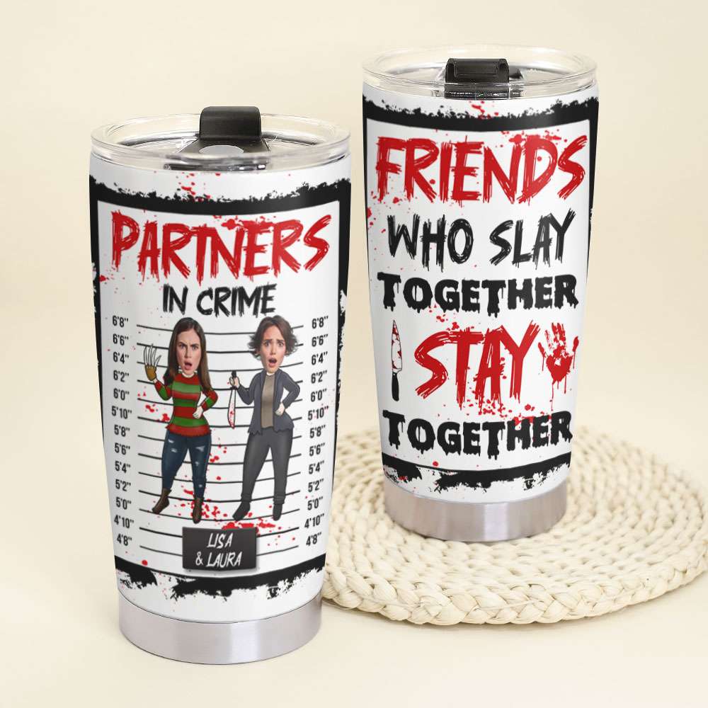 Custom Halloween Tumbler for Friends - Partners in Crime