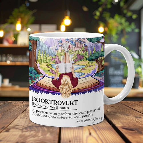 Personalized 'Booktrovert' Mug for Book Lovers Coffee Mug PopCulturePrints