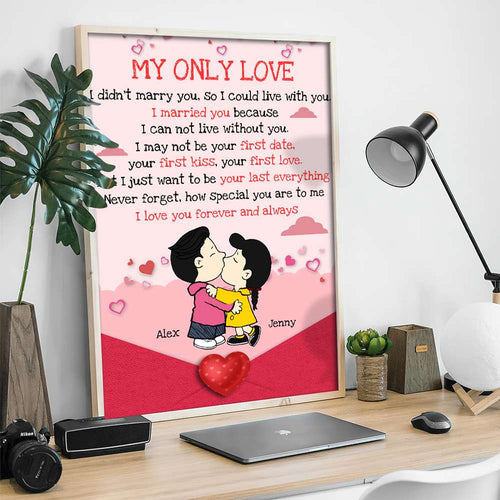 Personalized Cartoon Lovers Canvas Poster - My Only Love Poster & Canvas PopCulturePrints