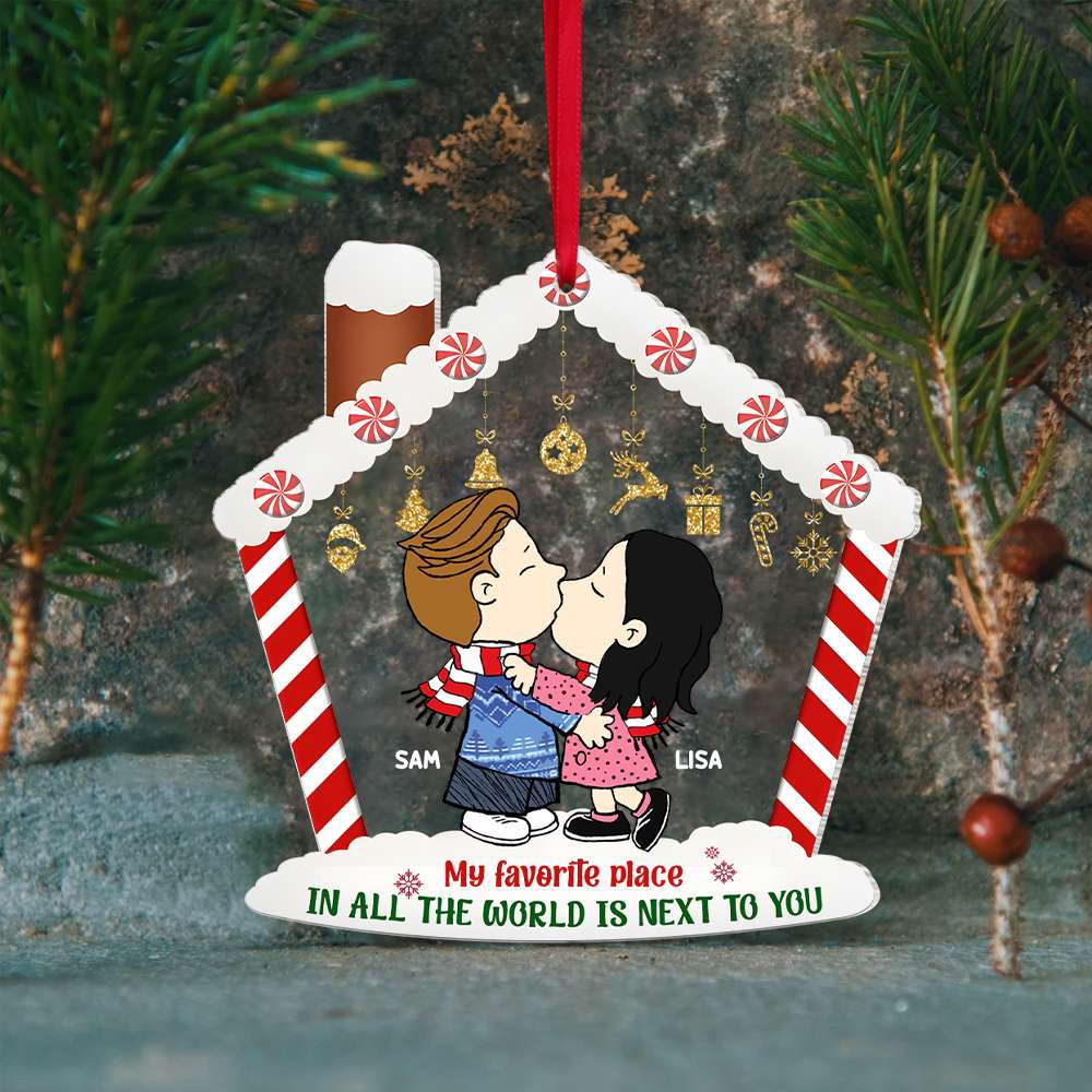 Personalized Christmas Couple Acrylic Ornament - Custom Names - 02KAMH090824HG