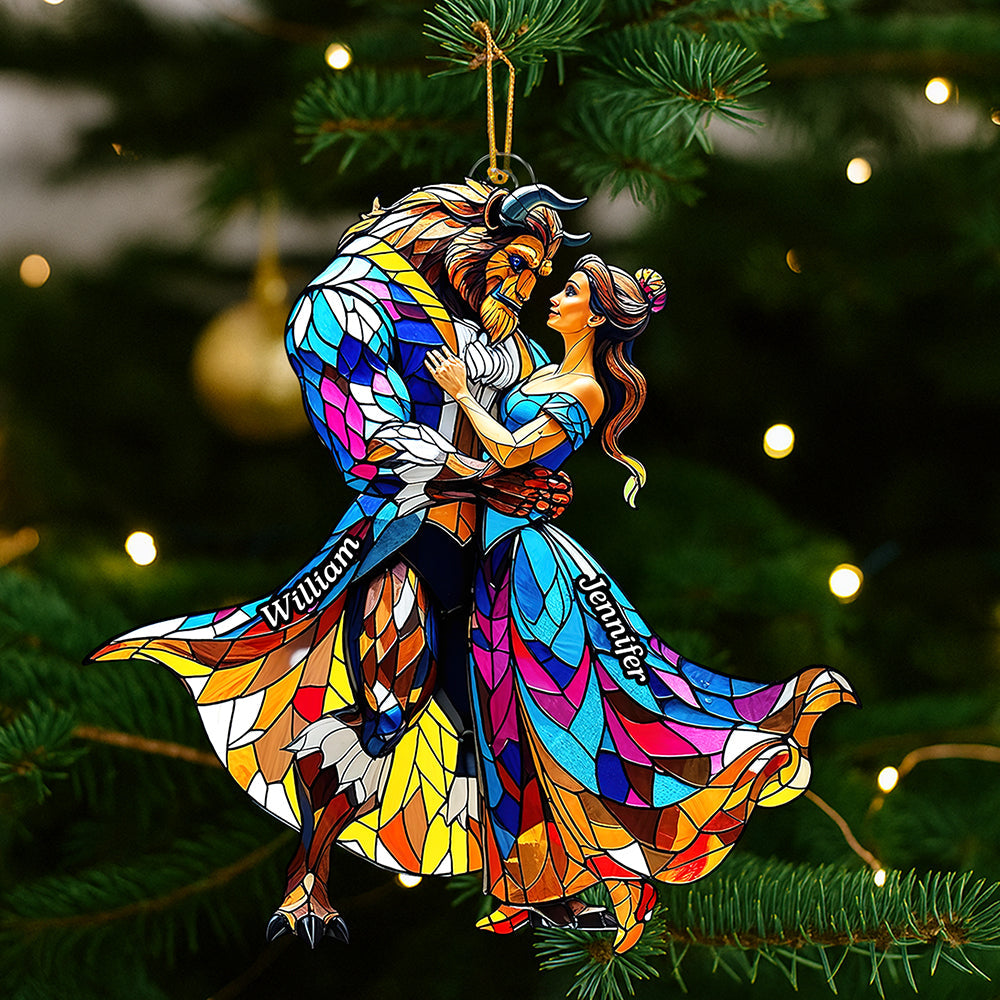 Celebrate Love with Our Enchanted Fairy Tale Couple Christmas Ornament - Personalized Gifts for Couples Ornament PopCulturePrints