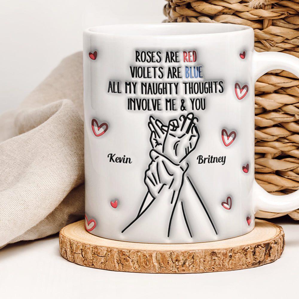 Personalized Couple Coffee Mug - All My Naughty Thoughts Involve Us Coffee Mug PopCulturePrints