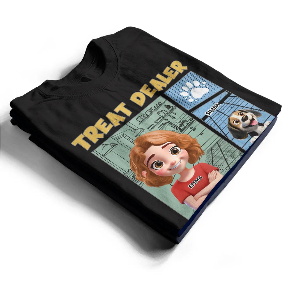 “Treat Dealer” - A Fun Personalized T-Shirt for Pet Lovers - Perfect Gift for Dads, Grandpas, and Animal Enthusiasts T-shirt PopCulturePrints