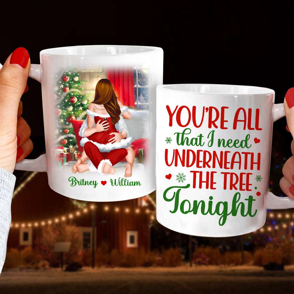 Personalized Christmas Mug - All I Need Under the Tree Coffee Mug PopCulturePrints