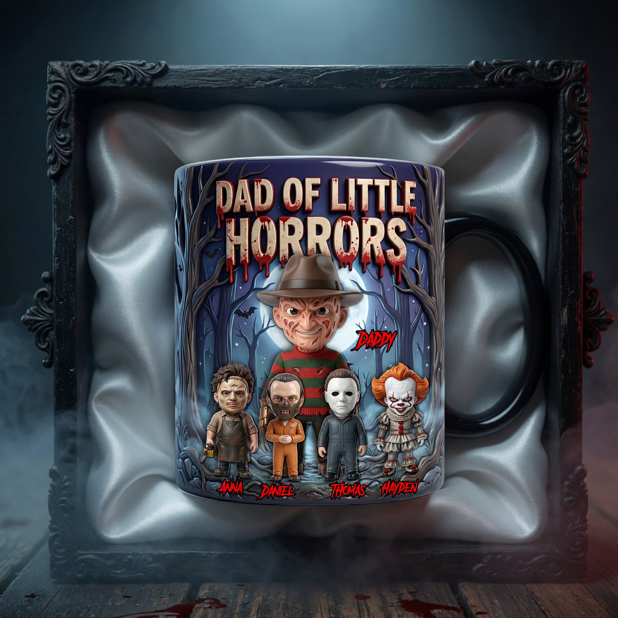 “Celebrate the Horrors of Fatherhood!” - Dad Of Little Horrors Magic Mug - Personalized Gift for Dads and Grandpas Coffee Mug PopCulturePrints