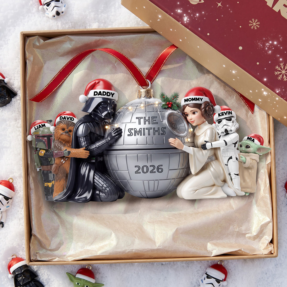 “Make Your Christmas Out of This World” - Sci-Fi Family Christmas Ornament - Personalized Gift for Family