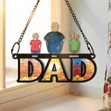 Load image into Gallery viewer, &quot;Cherish Every Moment With Dad&quot; - Personalized Suncatcher Ornament - Gift for Dad, Grandpa, Kids Suncatcher Ornament PopCulturePrints
