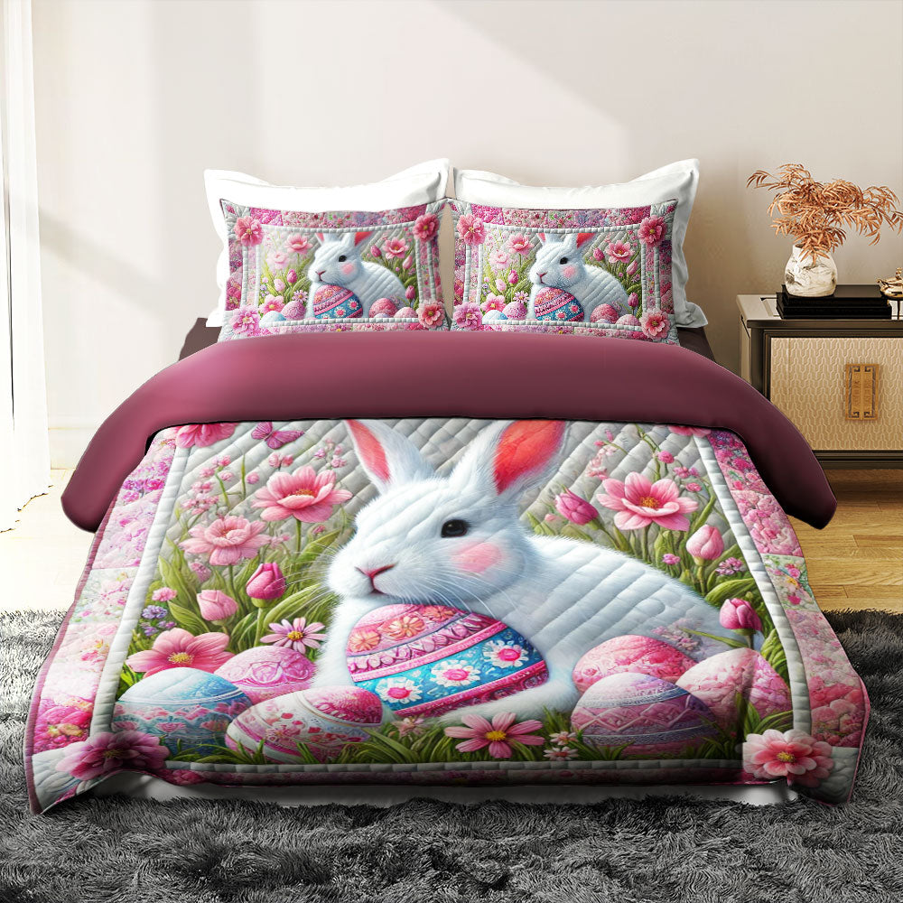 Personalized Easter Bunny Quilt Bed Set Blanket PopCulturePrints