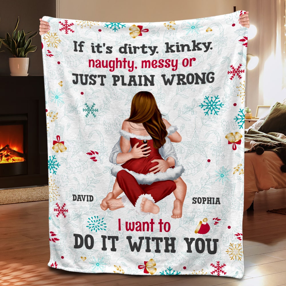 Personalized Kinky Christmas Blanket for Couples Blanket PopCulturePrints