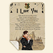 Load image into Gallery viewer, Personalized Wizard Couple Blanket - Magical Love Gift
