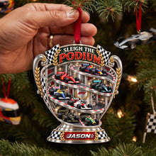 Load image into Gallery viewer, Sleigh The Podium Ornament - Personalized Christmas Gifts for Racing Fans
