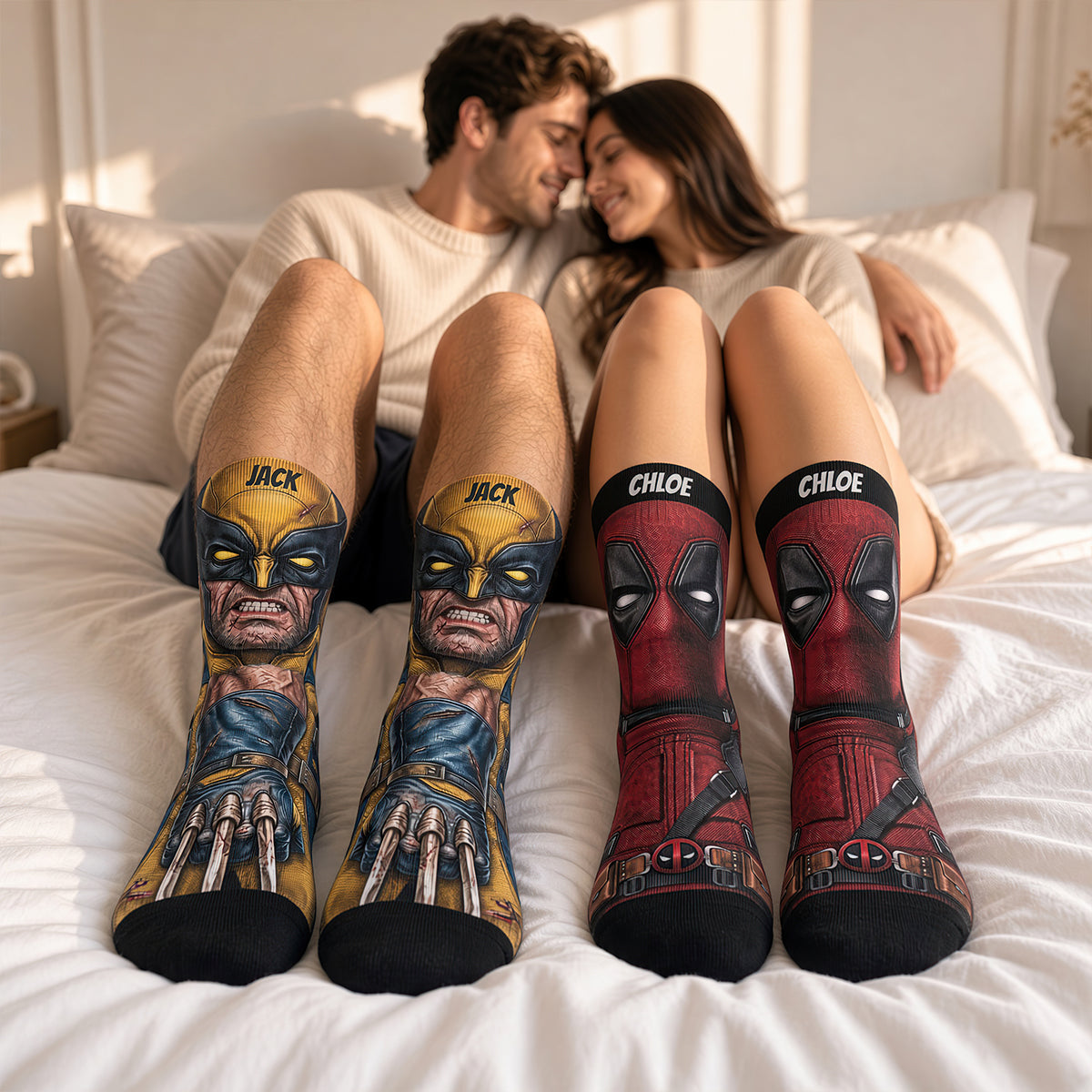 “Step into Style with Superheroes!” - Extra Strong Personalized Socks for Everyone