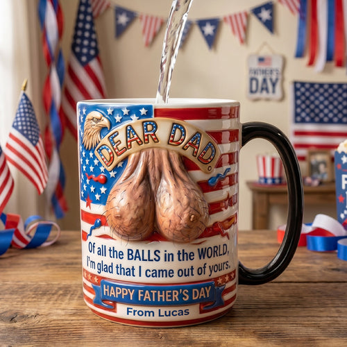 Dear Dad, I'm Glad I Came Out of Yours - Personalized Coffee Mug for Father's Day Coffee Mug PopCulturePrints