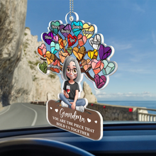 Load image into Gallery viewer, Mom, You Are The Piece That Holds Us Together - Personalized Acrylic Car Hanger Acrylic Car Hanger PopCulturePrints
