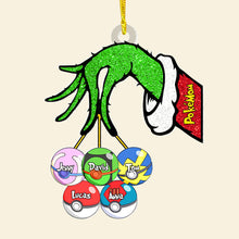 Load image into Gallery viewer, Custom Christmas Ornament - Festive Pokemon Ball Design for Mom Ornament PopCulturePrints
