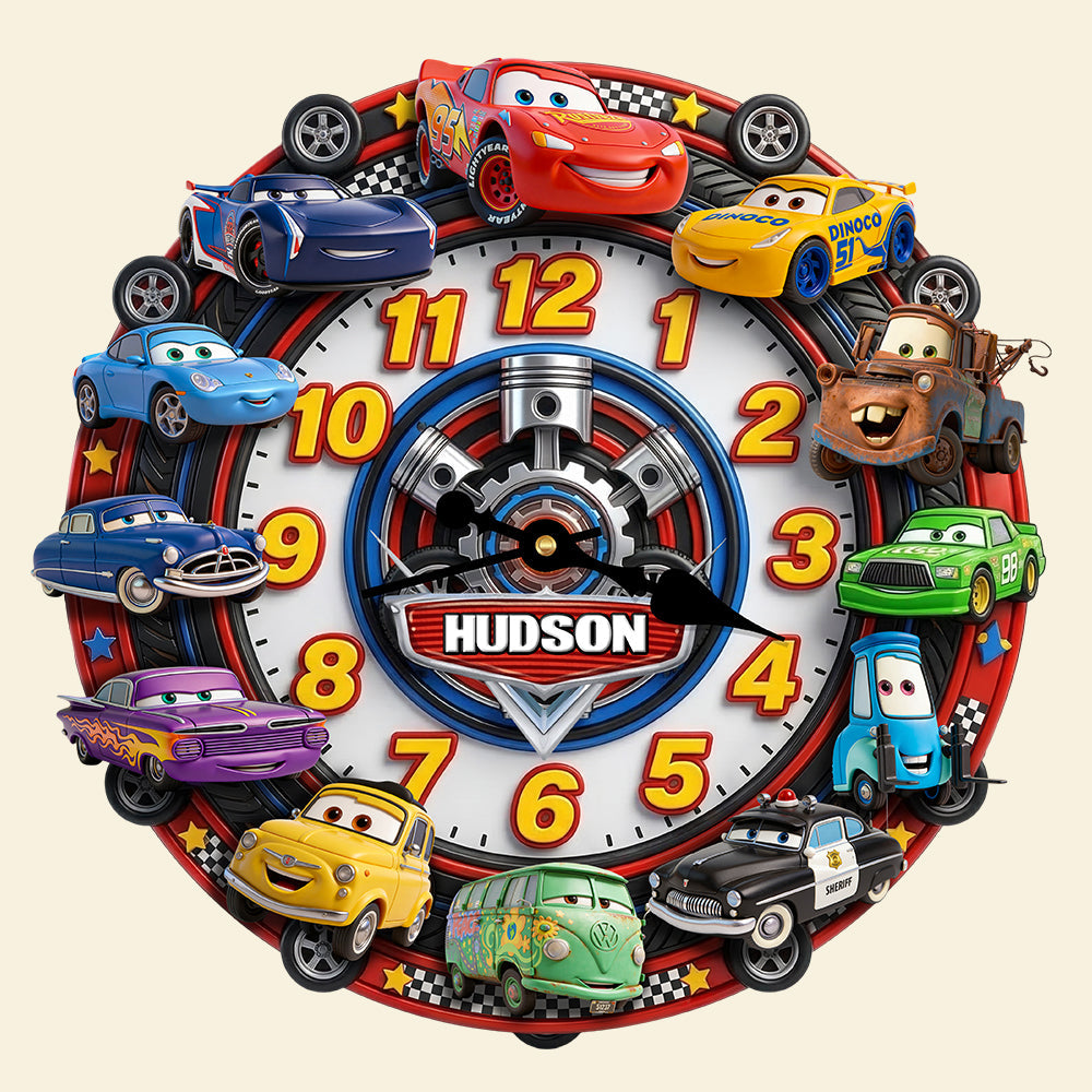 “Time to Rev Up Your Spirit!” - Speed Legends Wall Clock - Personalized Gift for Car Enthusiasts Hanging Wall Clock PopCulturePrints