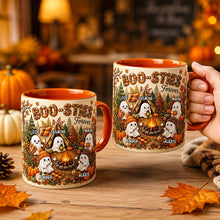Load image into Gallery viewer, "Boo-Sties Forever!" Celebrate Friendship with Customizable Fall Camping Coffee Mug - Perfect Personalized Gift for Besties Coffee Mug PopCulturePrints
