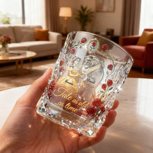 Load image into Gallery viewer, "A Timeless Love Story" - Fairytale Couple Personalized Drinking Glass - Custom Gift for Couples, Anniversaries, Weddings, Engagements Glass PopCulturePrints
