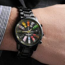 Load image into Gallery viewer, “Drive Your Passion!” - Mighty Trucks Men's Watch - Personalized Gifts for Truck Lovers Men's Watch PopCulturePrints
