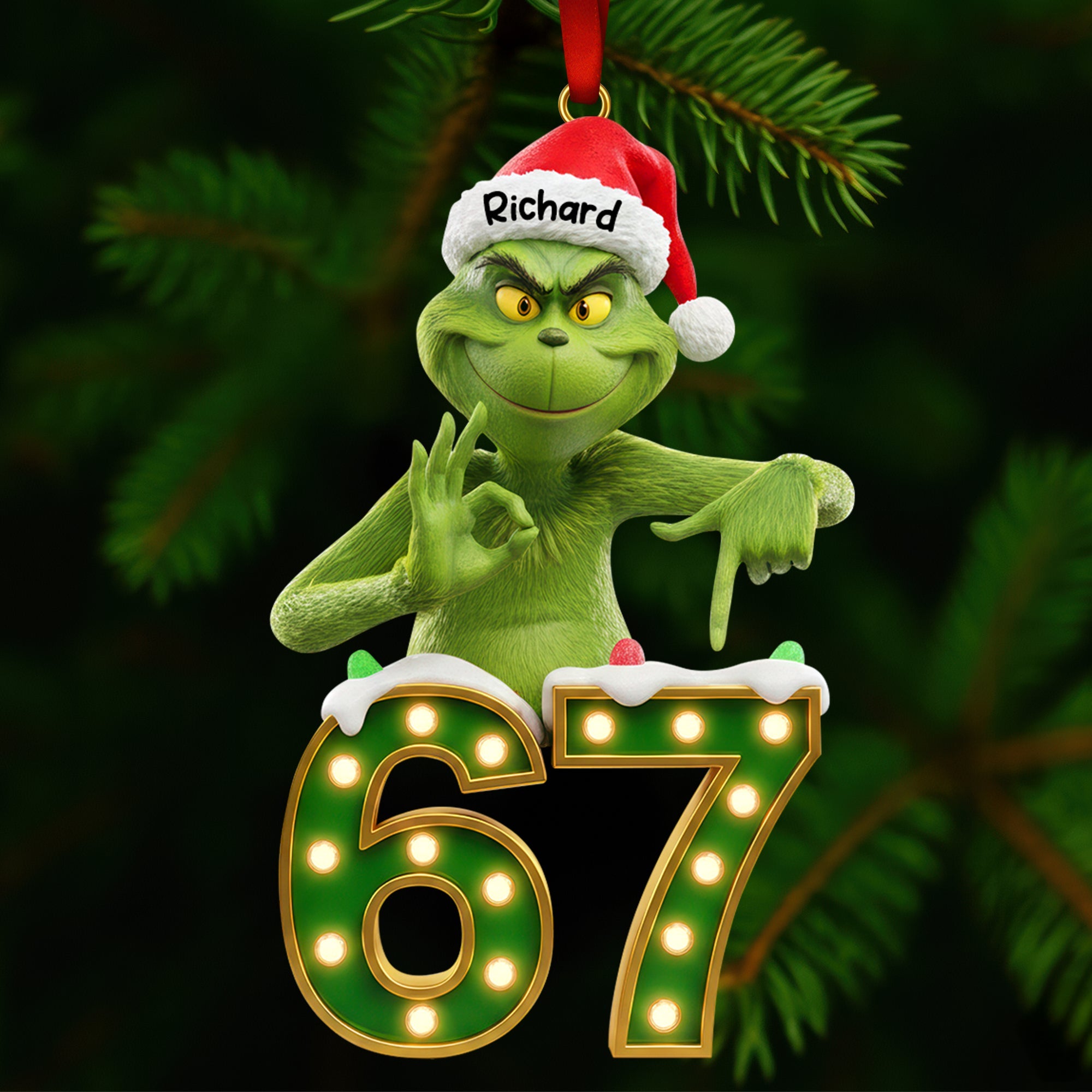 Green Monster Grins: Personalized Acrylic Ornament - A Unique Christmas Gift for Everyone Ornament PopCulturePrints